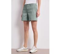 Shorts STREET ONE, Damen, Gr. 44, schwarz mint grün, Web, 97% Baumwolle, 3% Elasthan, unifarben, comfort fit kurz, Hosen Shorts, Middle Waist (58778742-44) schwarz mint grün