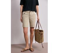 Shorts STREET ONE, Damen, Gr. 46, beige (cobble stone), Web, 97% Baumwolle, 3% Elasthan, unifarben, comfort fit kurz, Hosen Shorts, in Bermuda-Länge (55211258-46) cobble stone