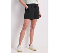 Shorts STREET ONE, Damen, Gr. 46, schwarz, Stoff, 59% Polyester, 40% Viskose, 1% Elasthan, unifarben, regular fit normal, Hosen Shorts, Middle Waist (16951164-46) schwarz