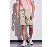 Shorts STREET ONE MEN, Herren, Gr. 30, beige (sandstone beige), Web, 98% Baumwolle, 2% Elasthan, unifarben, regular fit kurz, Hosen Shorts, aus Baumwolle mit Stretchanteil (97131741-30) sandstone beig
