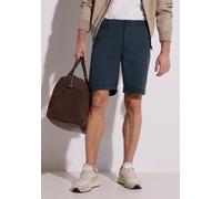 Shorts STREET ONE MEN, Herren, Gr. 31, schwarz ink blau, Stoff, 74% Polyester, 21% Viskose, 5% Elasthan, unifarben, regular fit kurz, Hosen Shorts, mit Elastikbund (85379737-31) schwarz ink blau