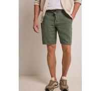 Shorts STREET ONE MEN, Herren, Gr. 31, wood grün, Stoff, 100% Leinen, unifarben, lässig geschnitten kurz, Hosen Shorts, aus Leinen (14773854-31) wood grün
