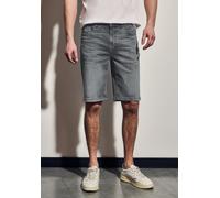 Shorts STREET ONE MEN, Herren, Gr. 32, grau (mid grau wash), Web, 97% Baumwolle, 3% Elasthan, unifarben, gerade kurz, Hosen, aus Baumwolle mit Stretchanteil (68153803-32) mid grau wash