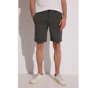 Shorts STREET ONE MEN, Herren, Gr. 32, industrial grau, Stoff, 74% Polyester, 21% Viskose, 5% Elasthan, unifarben, regular fit kurz, Hosen Shorts, mit Elastikbund (97262211-32) industrial grau