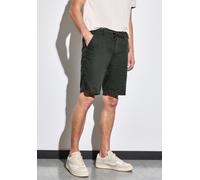 Shorts STREET ONE MEN, Herren, Gr. 36, grün (pine grün), Stoff, 100% Leinen, unifarben, straight fit kurz, Hosen Shorts, mit seitlichen Einschubtaschen (98753612-36) pine grün