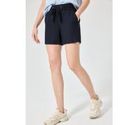 Shorts STREET ONE STUDIO, Damen, Gr. 38, schwarz (maritime blau), Stoff, 100% Viskose, unifarben, loose fit kurz, Hosen Shorts, Elastikbund mit Tunnelzug (50852740-38) maritime blau