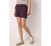 Shorts STREET ONE STUDIO, Damen, Gr. 40, lila (very berry), Stoff, 71% Viskose, 25% Polyester, 4% Elasthan, unifarben, loose fit kurz, Hosen Shorts, mit Elastikbund (27200724-40) very berry