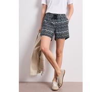 Shorts STREET ONE, Damen, Gr. 36, frozen wave, Stoff, 88% Viskose, 12% Polyamid, gestreift, loose fit kniefrei, Hosen Shorts, mit allover Print (37567046-36) frozen wave