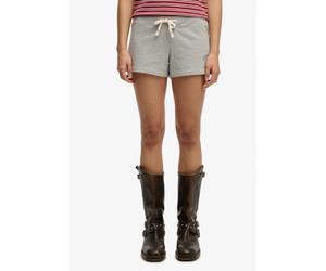Shorts SUPERDRY "ATH ESS JERSEY SCRIPT SHORT", Damen, Gr. XS, N-Gr, grau marl, Jersey, Obermaterial: 100% Baumwolle, meliert, slim fit ca. Mitte Oberschenkel, Hosen Shorts (50729503-XS) grau marl