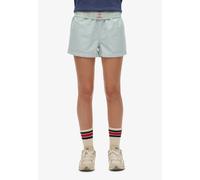 Shorts SUPERDRY "COTTON STRIPE ELASTIC SHORT", Damen, Gr. S, N-Gr, peppermint chalk stripe, Web, Obermaterial: 100% Baumwolle, gestreift, regular fit ca. Mitte Oberschenkel, Hosen Shorts (45266307-S)
