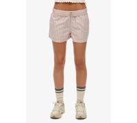 Shorts SUPERDRY "COTTON STRIPE ELASTIC SHORT", Damen, Gr. S, N-Gr, rosa (suffolk pink stripe), Web, Obermaterial: 100% Baumwolle, gestreift, regular fit ca. Mitte Oberschenkel, Hosen Shorts (50518319-