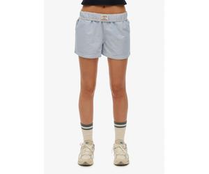 Shorts SUPERDRY "COTTON STRIPE ELASTIC SHORT", Damen, Gr. XL, N-Gr, azure blau stripe oxford, Web, Obermaterial: 100% Baumwolle, gestreift, regular fit ca. Mitte Oberschenkel, Hosen Shorts (63720538-X