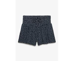 Shorts SUPERDRY "PRINTED MINI SMOCKED SHORTS", Damen, Gr. M, N-Gr, eclipse navy ditsy hearts, Web, Obermaterial: 100% Viskose, unifarben, regular fit ca. Mitte Oberschenkel, Hosen Shorts (59777009-M) 