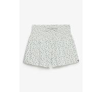 Shorts SUPERDRY "PRINTED MINI SMOCKED SHORTS", Damen, Gr. XS, N-Gr, sanftes weiß ditsy floral, Web, Obermaterial: 100% Viskose, geblümt, regular fit ca. Mitte Oberschenkel, Hosen Shorts (47823206-XS)