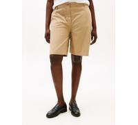 Shorts TOMMY HILFIGER CURVE "CRV CO BLEND GMD CHINO SHORT", Damen, Gr. 54, N-Gr, beige, Web, Obermaterial: 65% Baumwolle, 33% Lyocell, 2% Elasthan, unifarben, relaxed fit knielang, Hosen Shorts, in Gr