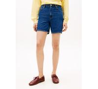 Shorts TOMMY HILFIGER "DNM EMI STRAIGHT SHORT RW", Damen, Gr. 27, N-Gr, emi, Web, Obermaterial: 100% Baumwolle, unifarben, straight fit kurz, Hosen Shorts (88970041-27) emi