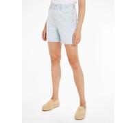 Shorts TOMMY HILFIGER "DNM STRAIGHT SHORT HW LOLA", Damen, Gr. 25, N-Gr, blau (light blau), Denim/Jeans, Obermaterial: 100% Baumwolle, unifarben, straight fit kurz, Hosen Shorts, mit Markenlabel (2157