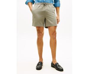 Shorts TOMMY HILFIGER "DOVER POPLIN", Herren, Gr. 31, N-Gr, hydrogen grau, Web, Obermaterial: 98% Baumwolle, 2% Elasthan, regular fit kniefrei, Hosen Shorts, aus Paper-Touch-Baumwolle, elastischer Bun