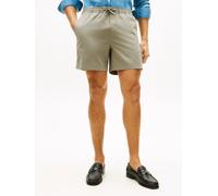 Shorts TOMMY HILFIGER "DOVER POPLIN", Herren, Gr. 32, N-Gr, hydrogen grau, Web, Obermaterial: 98% Baumwolle, 2% Elasthan, regular fit kniefrei, Hosen Shorts, aus Paper-Touch-Baumwolle, elastischer Bun
