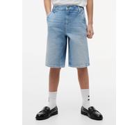 Shorts TOMMY HILFIGER, Mädchen, Gr. 8 (128), N-Gr, blau (denim light 01), Denim/Jeans, Obermaterial: 99% Baumwolle, 1% Elasthan, unifarben, normal knieumspielend, Hosen Shorts, für Kinder bis 16 Jahre
