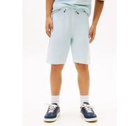 Shorts TOMMY HILFIGER "TH SCRIPT JERSEY TWILL SHORT", Mädchen, Gr. 16 (176), N-Gr, keepsake blau, Twill, Obermaterial: 100% Baumwolle, unifarben, knielang, Hosen Shorts, Kinder bis 16 Jahre, weites Be