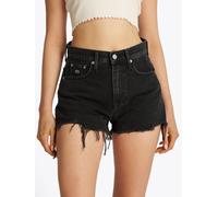 Shorts TOMMY JEANS "HOT PANT BI8080", Damen, Gr. 25, N-Gr, schwarz (denim schwarz), Denim/Jeans, Obermaterial: 100% Baumwolle, Destroyed-Effekte, casual, normal kurz, Hosen, im Destroyed-Look (6889564