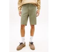 Shorts TOMMY JEANS "SCANTON", Herren, Gr. 32, N-Gr, grün (utility sage), Web, Obermaterial: 96% Baumwolle, 4% Elasthan, unifarben, regular fit kurz, Hosen Shorts, Regular fit mit praktischen Taschen (