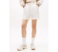 Shorts TOMMY JEANS "TJW ESSENTIAL LINEN SHORTS", Damen, Gr. S (36), N-Gr, ecru, Web, Obermaterial: 55% Leinen, 27% Baumwolle, 18% Viskose, unifarben, regular fit kurz, Hosen Shorts, mit angesagtem Pap