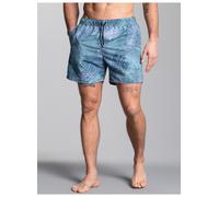 Shorts TRIGEMA "TRIGEMA Bade-/Freizeitshorts mit Druckmotiv", Herren, Gr. XL, US-Größen, grün (efeu), 50% Baumwolle, 50% Polyamid, Hosen Shorts (46677856-XL) efeu