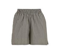 Shorts URBAN CLASSICS "Urban Classics Damen Ladies Striped Shorts", Damen, Gr. 3XL, US-Größen, braun (olive, weiß), 60% Baumwolle, 40% Polyester, unifarben, relaxed fit, Hosen Shorts (69563934-XXXL) o