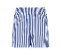 Shorts URBAN CLASSICS "Urban Classics Damen Ladies Striped Shorts", Damen, Gr. 4XL, US-Größen, blau (weiß, blau), 60% Baumwolle, 40% Polyester, unifarben, relaxed fit, Hosen Shorts (25985926-4XL) weiß