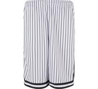 Urban Classics Herren Shorts Striped Mesh Shorts, lässige Shorts für Männer, gestreift, knielang, white/black, M