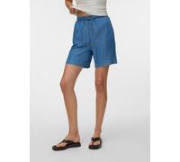 Shorts VERO MODA "VMBREE HR LOOSE BERMUDA TENCEL SHORTS", Damen, Gr. M, N-Gr, medium blau denim, Web, Obermaterial: 100% Lyocell, unifarben, loose fit kurz, Hosen Shorts, Viskose, loose fit (25202647-