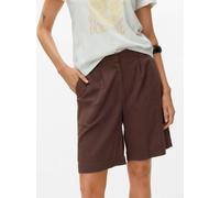 Shorts VERO MODA "VMCAIA BERMUDA WVN NOOS", Damen, Gr. S, N-Gr, chocolate martini, Web, Obermaterial: 90% Baumwolle, 10% Leinen, unifarben, regular fit kurz, Hosen Shorts, Baumwollmischung, regular fi