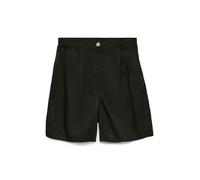 Shorts VERO MODA "VMFLEUR HW BERMUDA TENCEL SHORTS GA", Damen, Gr. L, N-Gr, schwarz denim, Web, Obermaterial: 100% Lyocell, unifarben, loose fit kniefrei, Hosen Shorts, Viskose, loose fit (55801533-L)