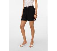 Shorts VERO MODA "VMFLEUR HW PAPERBAG BELT TENCEL SHORTS", Damen, Gr. M (38), N-Gr, schwarz (schwarz denim), Web, Obermaterial: 100% Lyocell, unifarben, loose fit kurz, Hosen Shorts, Viskose, loose fi