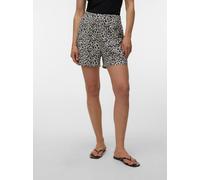 Shorts VERO MODA "VMJESMILO HW SHORTS WVN NOOS", Damen, Gr. L (40), N-Gr, silber lining aop:sus leo obsidian, Web, Obermaterial: 55% Viskose, 45% Leinen, bedruckt, regular fit kurz, Hosen Shorts, Visk