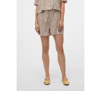 Shorts VERO MODA "VMMYMILO HW PAPERBAG SHORTS WVN GA", Damen, Gr. M (38), N-Gr, silber (silber mink aop:nanna), Web, Obermaterial: 55% Viskose, 45% Leinen, bedruckt, relaxed fit knielang, Hosen, mit L