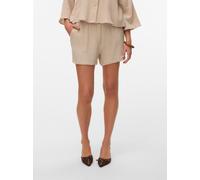 Shorts VERO MODA "VMNATALI HW SHORTS NOOS", Damen, Gr. M (38), N-Gr, silber (silber lining), Web, Obermaterial: 100% Baumwolle, unifarben, relaxed fit kurz, Hosen Shorts (58253650-M) silber lining