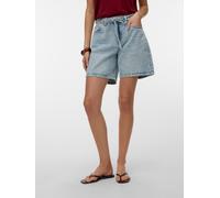 Shorts VERO MODA "VMWIEN MR BELT SHORTS MIX GA NOOS", Damen, Gr. M, N-Gr, light blau denim, Denim/Jeans, Obermaterial: 80% Baumwolle, 20% Polyester, unifarben, relaxed fit kurz, Hosen Shorts, Baumwoll