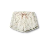 Shorts WHEAT "WHEAT Kurze Hosen Inger", Mädchen, Gr. 110, Normalgrößen, beige (ivory checked flowers), 100% Baumwolle, geblümt, normal, Hosen Shorts (51572039-110) ivory checked flowers