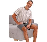 Shorty anthrazit-kirsche-geringelt 44/46 Baumwolle