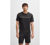 Shorty BOSS "Bamboo Short Set", Herren, Gr. XXL, grau (dunkelgrau 021), Jersey, Obermaterial: 94% Viskose, 6% Elasthan, regular fit, Rundhals, Homewear-Sets Shorty (42667856-XXL) dunkelgrau 021