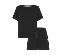 Shorty BOSS "Element Short Set", Damen, Gr. L, schwarz 001, Obermaterial: 95% Viskose, 5% Elasthan, unifarben, normal normal, Rundhals, Homewear-Sets Shorty (93364239-L) schwarz 001
