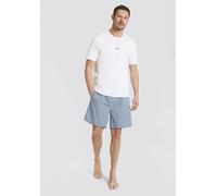 Shorty BOSS, Herren, Gr. L, weiß, neutral, Jersey, Obermaterial: 57% Viskose, 40% Baumwolle, 3% Elasthan, normal, Rundhals, Homewear-Sets Shorty (62759046-L) weiß, neutral