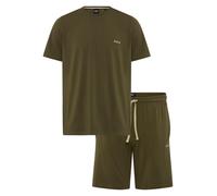Shorty BOSS "Mix&Match", Herren, Gr. XXL, open grün 348, Jersey, Obermaterial: 95% Baumwolle, 5% Elasthan, normal normal, Rundhals, Homewear-Sets Shorty (12993106-XXL) open grün 348