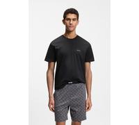 Shorty BOSS "Relax", Herren, Gr. M, dunkelgrau 026, Jersey, Obermaterial: 100% Baumwolle, unifarben, regular fit kurz, Rundhals, Homewear-Sets Shorty, mit Logo Details, regular fit, mit elastischem Bu