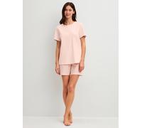 Shorty CALIDA "Easter Nights", Damen, Gr. M (44/46), pearl blush, Single Jersey, Obermaterial: 100% Baumwolle, bequem kurz, Rundhals, Homewear-Sets Shorty, mit Rundhalsausschnitt und kurzen Ärmeln (68
