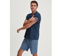 Shorty CALIDA "Relax Streamline 1", Herren, Gr. XL (56), blau (insignia blau), Interlock, Obermaterial: 100% Baumwolle, Homewear-Sets (22382440-XL) insignia blau