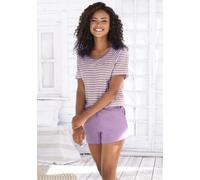 Shorty VIVANCE DREAMS Gr. 36/38, lila Damen Homewear-Sets Pyjamas mit schönem Streifenmuster (81051864-36)